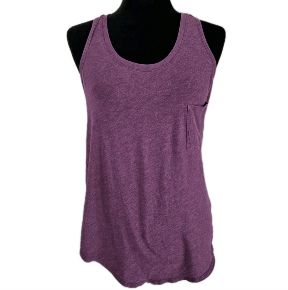 Lululemon Womens Heathered Plum Purple Yogi Racer Back Soft Workout Tank M